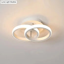 GobekUsa Modern Metal Small Ceiling Lamp - Round/Square/Moon Shape, LED Semi Flush Mount Lighting for Corridor - Black/White