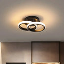 GobekUsa Modern Metal Small Ceiling Lamp - Round/Square/Moon Shape, LED Semi Flush Mount Lighting for Corridor - Black/White