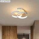GobekUsa Modern Metal Small Ceiling Lamp - Round/Square/Moon Shape, LED Semi Flush Mount Lighting for Corridor - Black/White