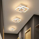 GobekUsa Modern Metal Small Ceiling Lamp - Round/Square/Moon Shape, LED Semi Flush Mount Lighting for Corridor - Black/White