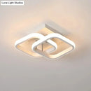 GobekUsa Modern Metal Small Ceiling Lamp - Round/Square/Moon Shape, LED Semi Flush Mount Lighting for Corridor - Black/White