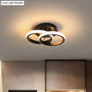 GobekUsa Modern Metal Small Ceiling Lamp - Round/Square/Moon Shape, LED Semi Flush Mount Lighting for Corridor - Black/White