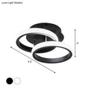 GobekUsa Modern Metal Small Ceiling Lamp - Round/Square/Moon Shape, LED Semi Flush Mount Lighting for Corridor - Black/White