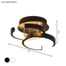 GobekUsa Modern Metal Small Ceiling Lamp - Round/Square/Moon Shape, LED Semi Flush Mount Lighting for Corridor - Black/White