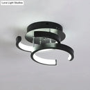 GobekUsa Modern Metal Small Ceiling Lamp - Round/Square/Moon Shape, LED Semi Flush Mount Lighting for Corridor - Black/White