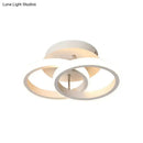 GobekUsa Modern Metal Small Ceiling Lamp - Round/Square/Moon Shape, LED Semi Flush Mount Lighting for Corridor - Black/White