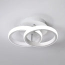 GobekUsa Modern Metal Small Ceiling Lamp - Round/Square/Moon Shape, LED Semi Flush Mount Lighting for Corridor - Black/White