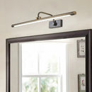 GobekUsa Sleek Tube LED Vanity Wall Light: Metallic Black & Gold Wall Mounted Lamp with Swing Arm