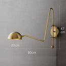 GobekUsa Black/Gold Lustre Copper Swing Arm Wall Lamp for Modern Living Spaces