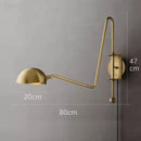 GobekUsa Black/Gold Lustre Copper Swing Arm Wall Lamp for Modern Living Spaces