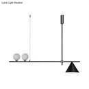 GobekUsa Contemporary Black/Gold Metal Linear Chandelier - Triple Light, Ideal for Islands