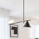 GobekUsa Contemporary Black/Gold Metal Linear Chandelier - Triple Light, Ideal for Islands