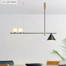 GobekUsa Contemporary Black/Gold Metal Linear Chandelier - Triple Light, Ideal for Islands