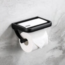 Modern black & gold tissue paper holder with phone tray bathroom rack by Decorbites