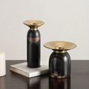 GobekUsa Golden Tray Vase Candlestick Set - Elegant Home Decor & Flower Arrangement Accessories