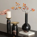GobekUsa Golden Tray Vase Candlestick Set - Elegant Home Decor & Flower Arrangement Accessories