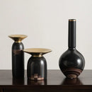 GobekUsa Golden Tray Vase Candlestick Set - Elegant Home Decor & Flower Arrangement Accessories