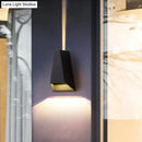 GobekUsa Triangle Aluminum LED Wall Sconce in Black - Simple Style, Flush Mount, Warm/White Light