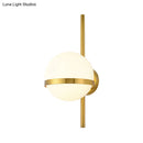 GobekUsa Modern Black/Gold Vertical Wall Sconce with Orbit Opal Glass Shade - 1 Head Metal Wall Lamp, 6"/8" Width