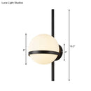 GobekUsa Modern Black/Gold Vertical Wall Sconce with Orbit Opal Glass Shade - 1 Head Metal Wall Lamp, 6"/8" Width