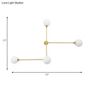 GobekUsa Modern Wall Lamp with Crossed Lines, Glass Shade, Black/Gold Finish - 2/4 Lights