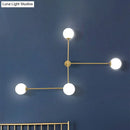 GobekUsa Modern Wall Lamp with Crossed Lines, Glass Shade, Black/Gold Finish - 2/4 Lights