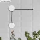GobekUsa Modern Wall Lamp with Crossed Lines, Glass Shade, Black/Gold Finish - 2/4 Lights