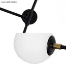 GobekUsa Modern Wall Lamp with Crossed Lines, Glass Shade, Black/Gold Finish - 2/4 Lights