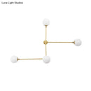 GobekUsa Modern Wall Lamp with Crossed Lines, Glass Shade, Black/Gold Finish - 2/4 Lights