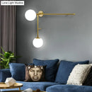 GobekUsa Modern Wall Lamp with Crossed Lines, Glass Shade, Black/Gold Finish - 2/4 Lights