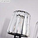 GobekUsa Modern Clear Glass Conic Wall Lamp - 1/2-Bulb Black Sconce Lighting with Crystal Decor