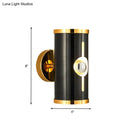 GobekUsa Modern Black Metal Cylinder Wall Sconce - 1 Head, Up and Down Lighting