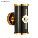 GobekUsa Modern Black Metal Cylinder Wall Sconce - 1 Head, Up and Down Lighting