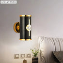GobekUsa Modern Black Metal Cylinder Wall Sconce - 1 Head, Up and Down Lighting