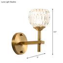 GobekUsa Modern Black and Gold Wall Light with Clear Dimpled Glass for Living Room