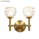 GobekUsa Modern Black and Gold Wall Light with Clear Dimpled Glass for Living Room