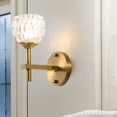 GobekUsa Modern Black and Gold Wall Light with Clear Dimpled Glass for Living Room