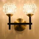 GobekUsa Modern Black and Gold Wall Light with Clear Dimpled Glass for Living Room