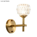GobekUsa Modern Black and Gold Wall Light with Clear Dimpled Glass for Living Room
