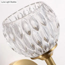 GobekUsa Modern Black and Gold Wall Light with Clear Dimpled Glass for Living Room