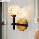 GobekUsa Modern Black and Gold Wall Light with Clear Dimpled Glass for Living Room