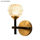 GobekUsa Modern Black and Gold Wall Light with Clear Dimpled Glass for Living Room