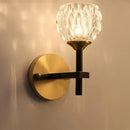 GobekUsa Modern Black and Gold Wall Light with Clear Dimpled Glass for Living Room