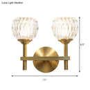 GobekUsa Modern Black and Gold Wall Light with Clear Dimpled Glass for Living Room