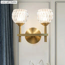 GobekUsa Modern Black and Gold Wall Light with Clear Dimpled Glass for Living Room