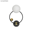 GobekUsa Black Modernist Wall Sconce Light with Opal Glass Shade