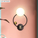 GobekUsa Black Modernist Wall Sconce Light with Opal Glass Shade