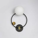 GobekUsa Black Modernist Wall Sconce Light with Opal Glass Shade
