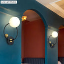 GobekUsa Black Modernist Wall Sconce Light with Opal Glass Shade