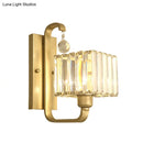 GobekUsa Modern Black/Gold Wall Sconce with Crystal Shade - Indoor Cubic Light Fixture
